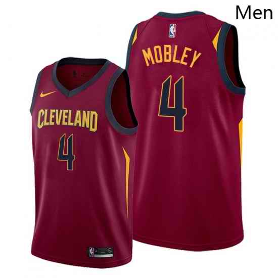 Men Cleveland Cavaliers 4 Evan Mobley Red Jersey